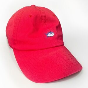 Southern Tide Red Cotton Baseball Adjustable Strap Cap Beach Fishing Hat